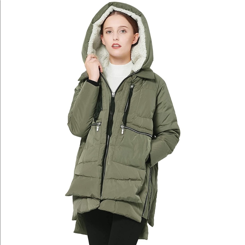 Orolay women’s army green thickened down puffer jacket - Picture 3 of 15